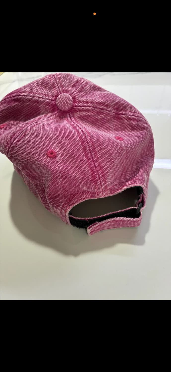 아크네 스튜디오 레더 패치 코튼 캡 핑크 상품이미지2