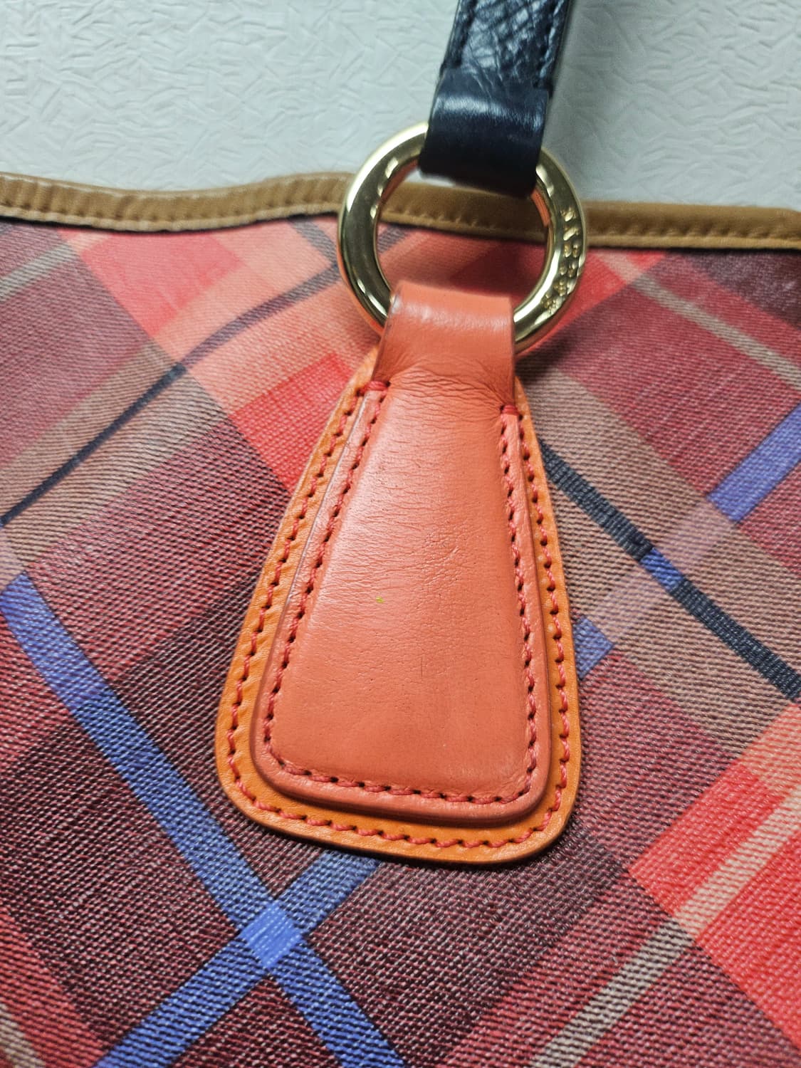 헤지스  WALES CHECK 레드 뉴 체크 패턴 쇼퍼백 상품이미지4