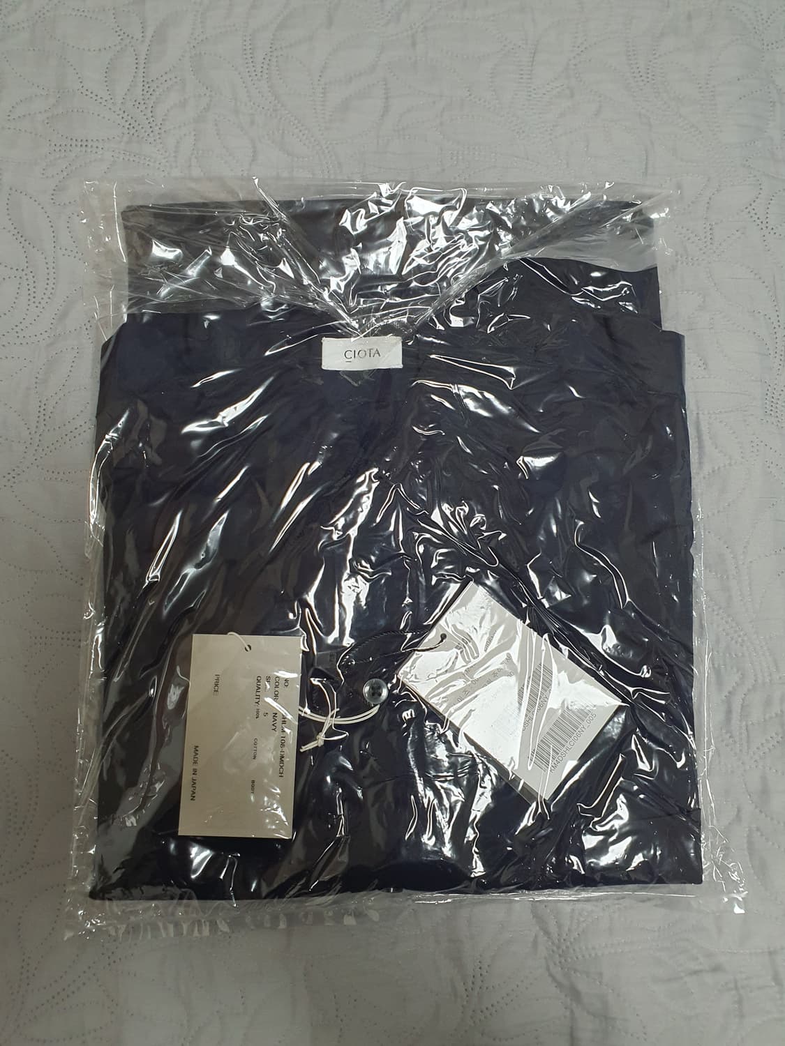 Ciota 시오타 레귤러 칼라 마드라스 셔츠 네이비 L (미개봉) 상품이미지1