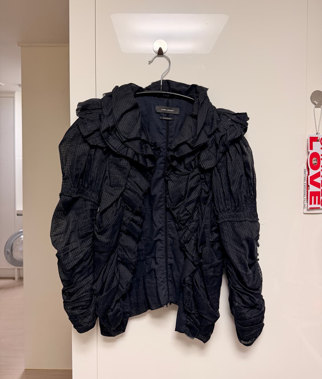 이자벨마랑 셔링 러플 자켓 블랙 상품이미지1