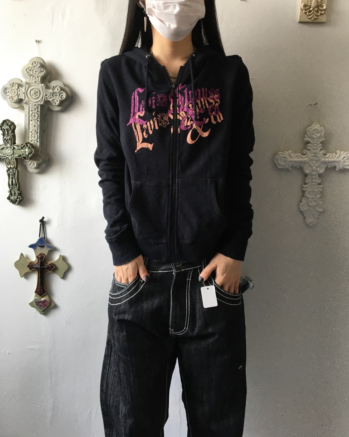 Levis lettering printing hood zip up 상품이미지7
