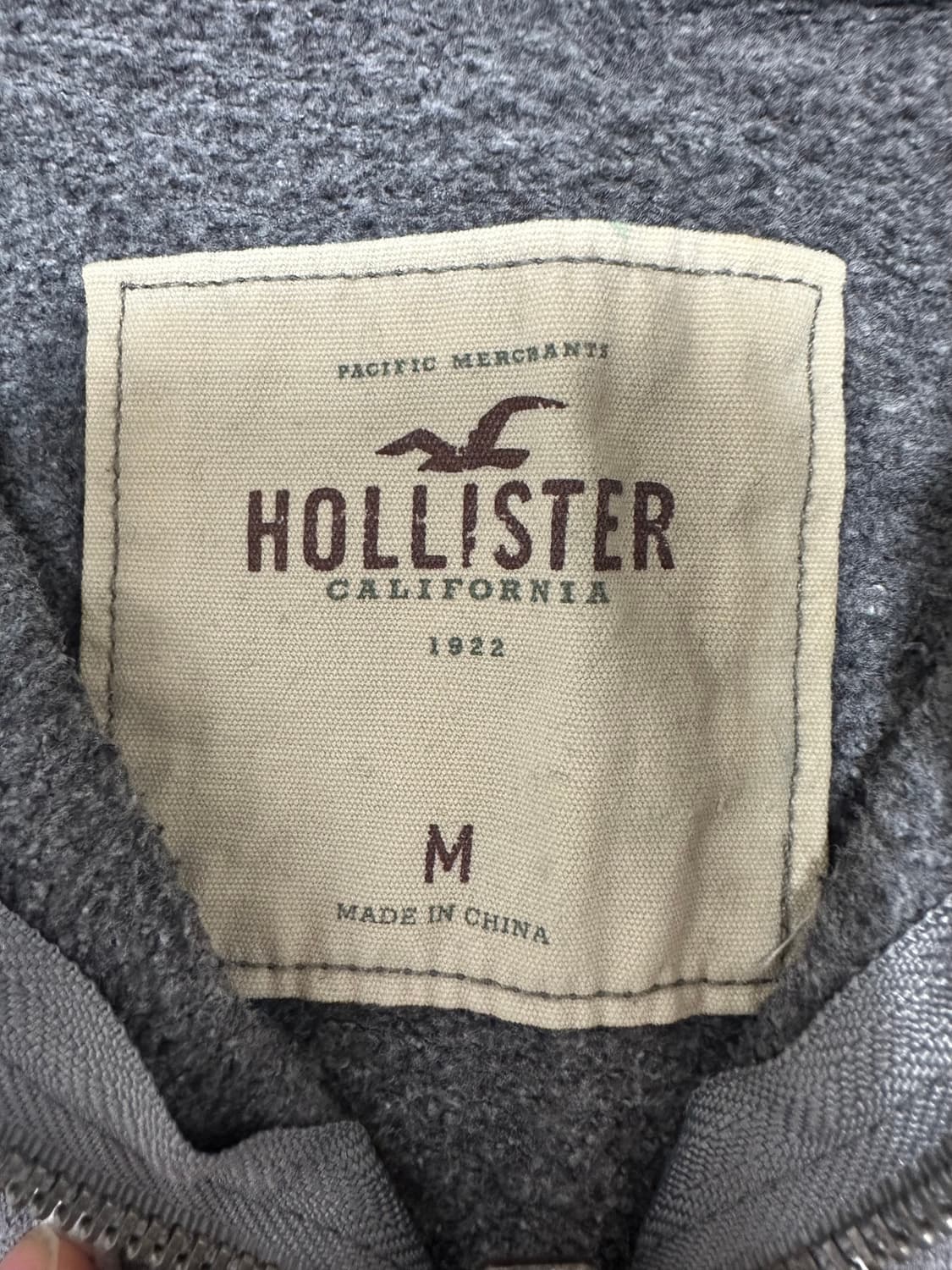홀리스터 로고 회색 후드집업 상품이미지4