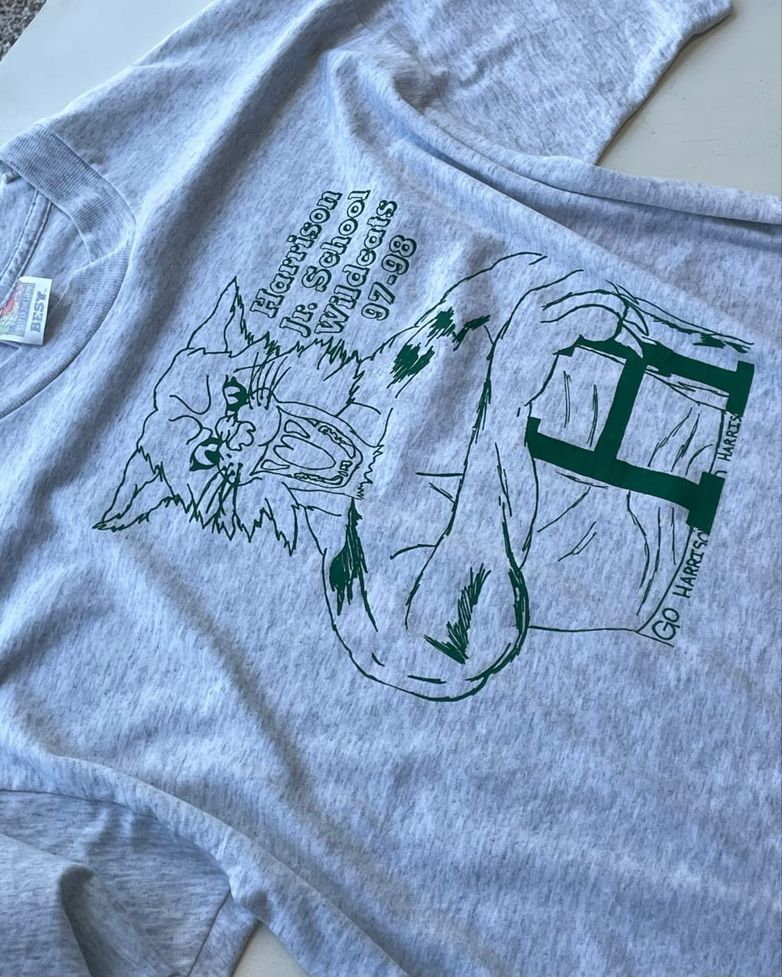 90’s USA ‘Wild Cats’ School T-shirt L 상품이미지8