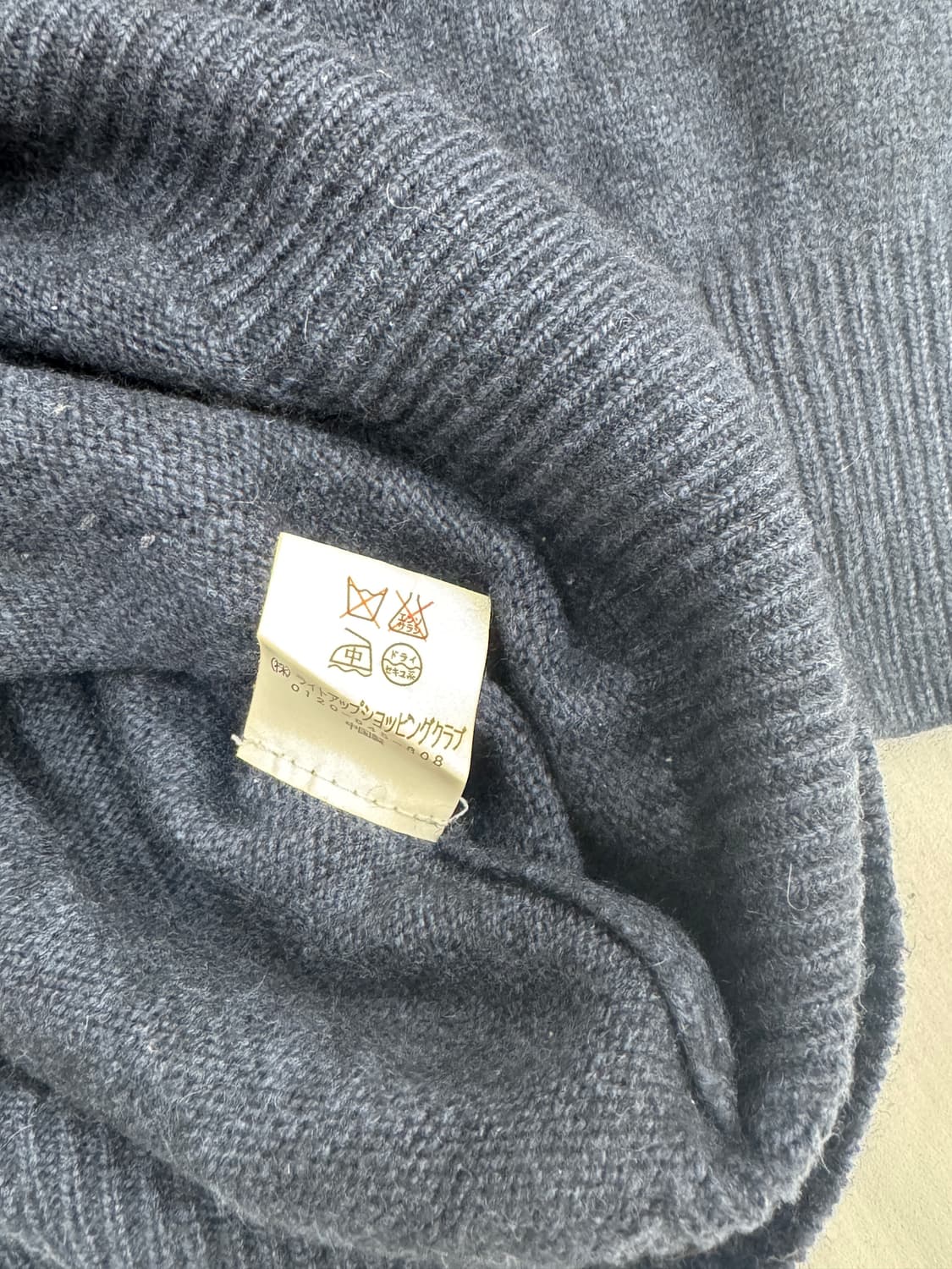 캐시미어100% Pure White Cashmere 네이비 반집업 니트 상품이미지5