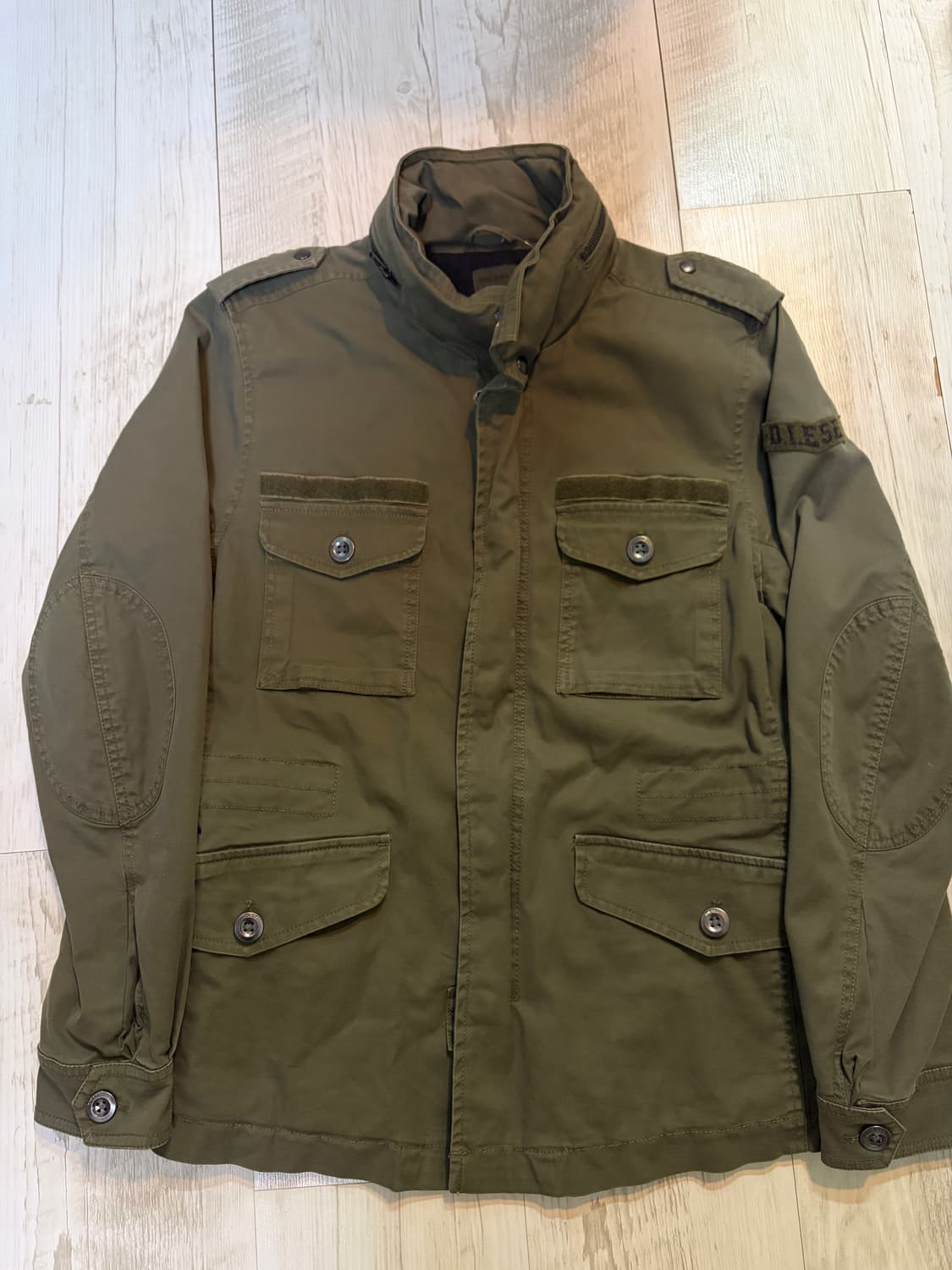 [M] 디젤 카키 로고 필드 야상 점퍼 자켓 상품이미지2