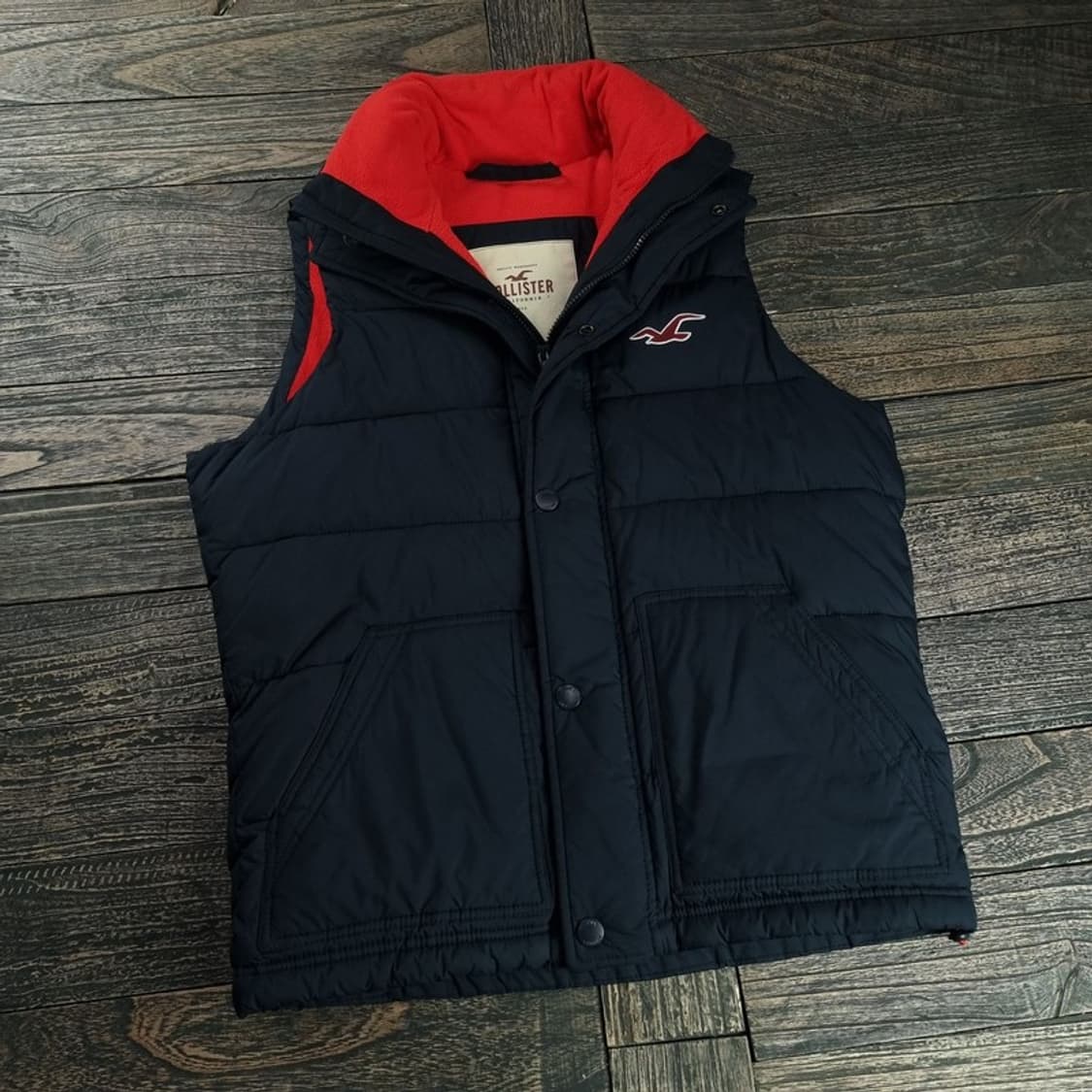 [홀리스터] 로고 패치 조끼 네이비 M18646 상품이미지1