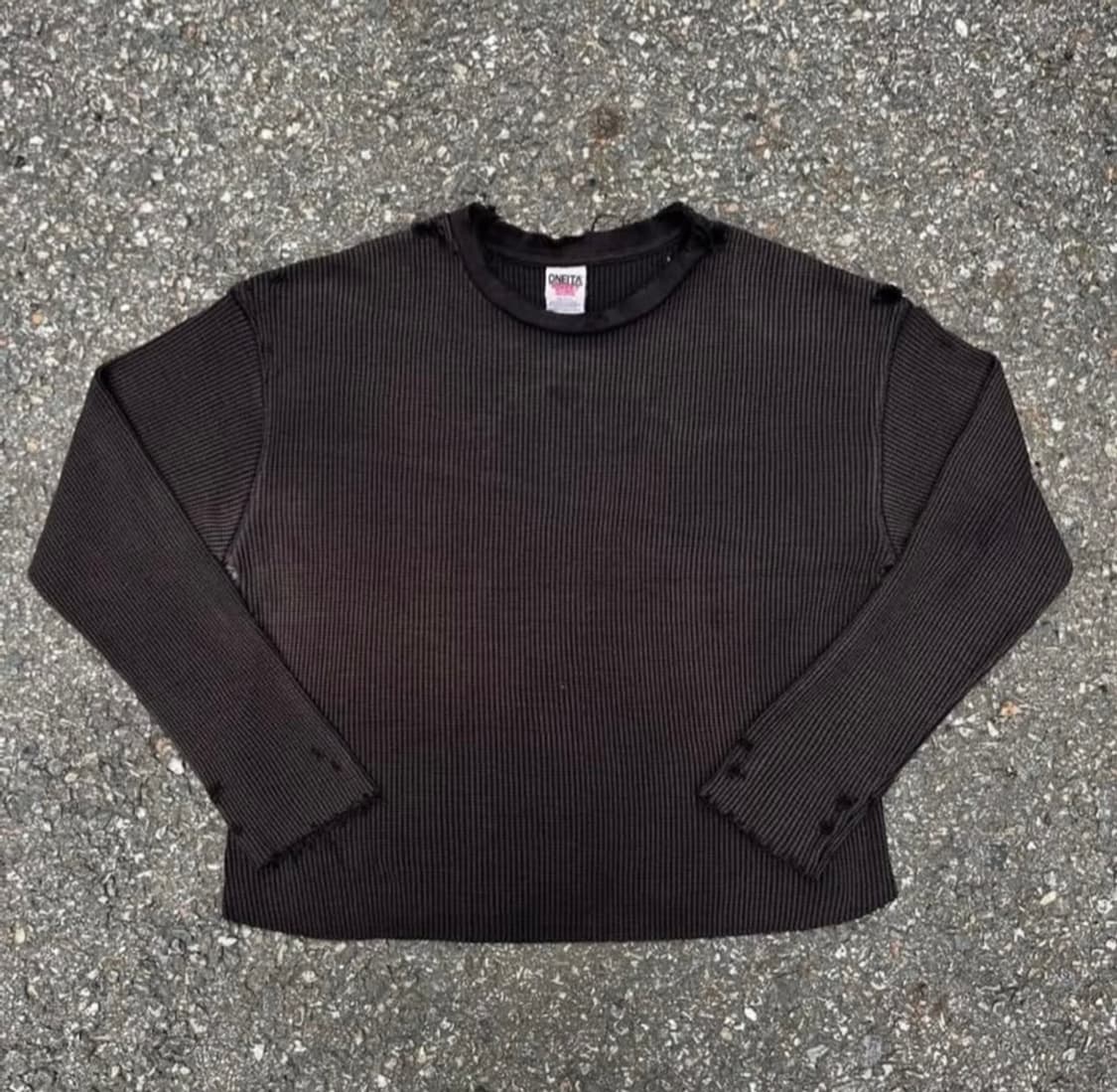 오네이타 와플 롱슬리브  블랙 소버굿즈 상품이미지1