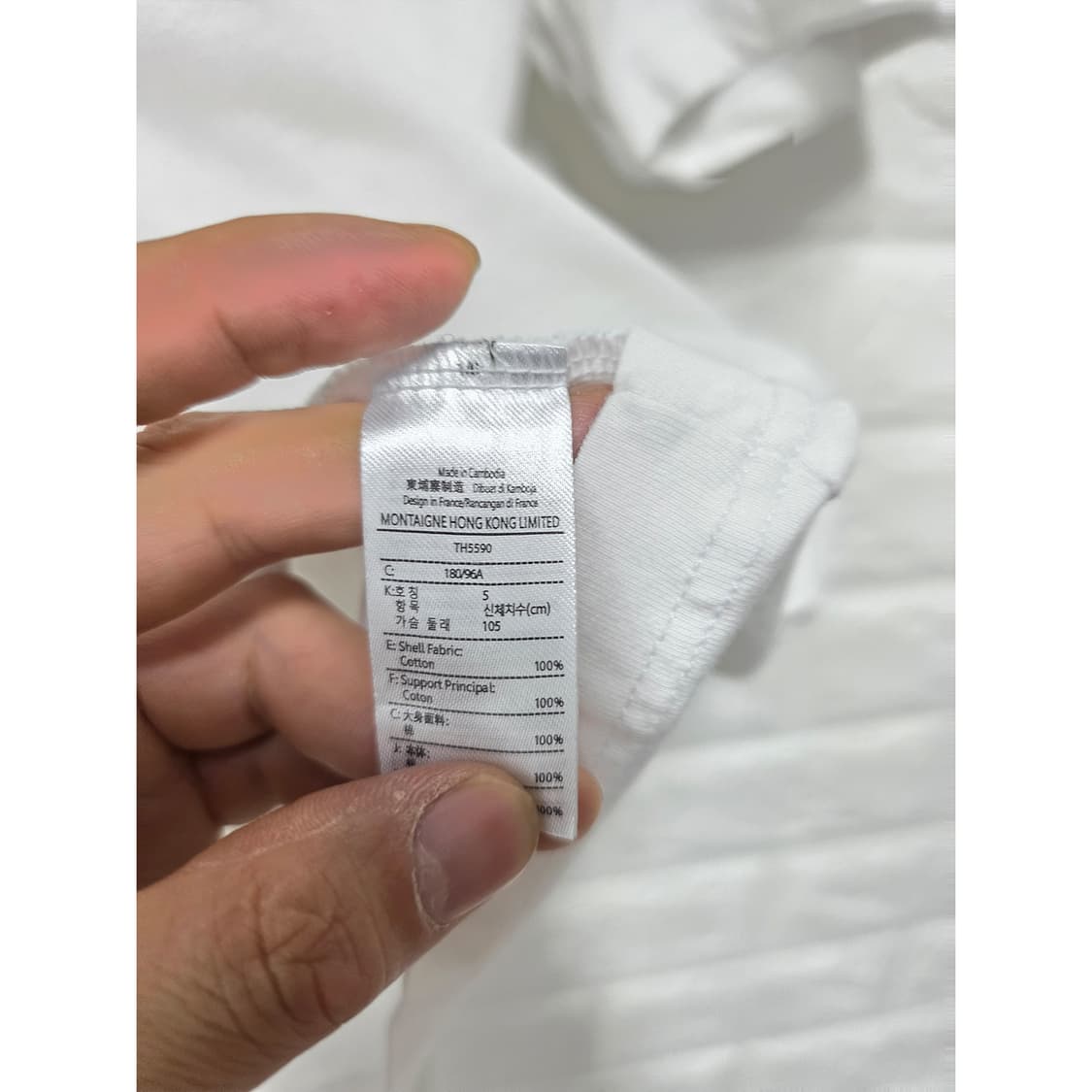 라코스테 루즈핏 화이트 체크 반팔티 105 상품이미지3