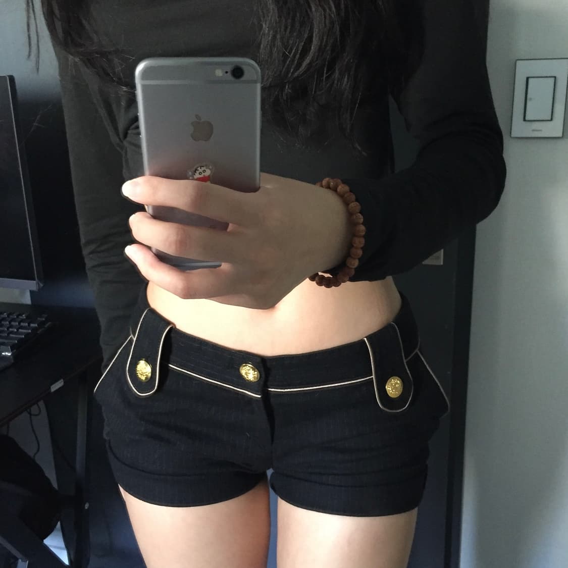 로걀 갸루 금장 스프라이트 로우라이즈 숏팬츠 상품이미지3