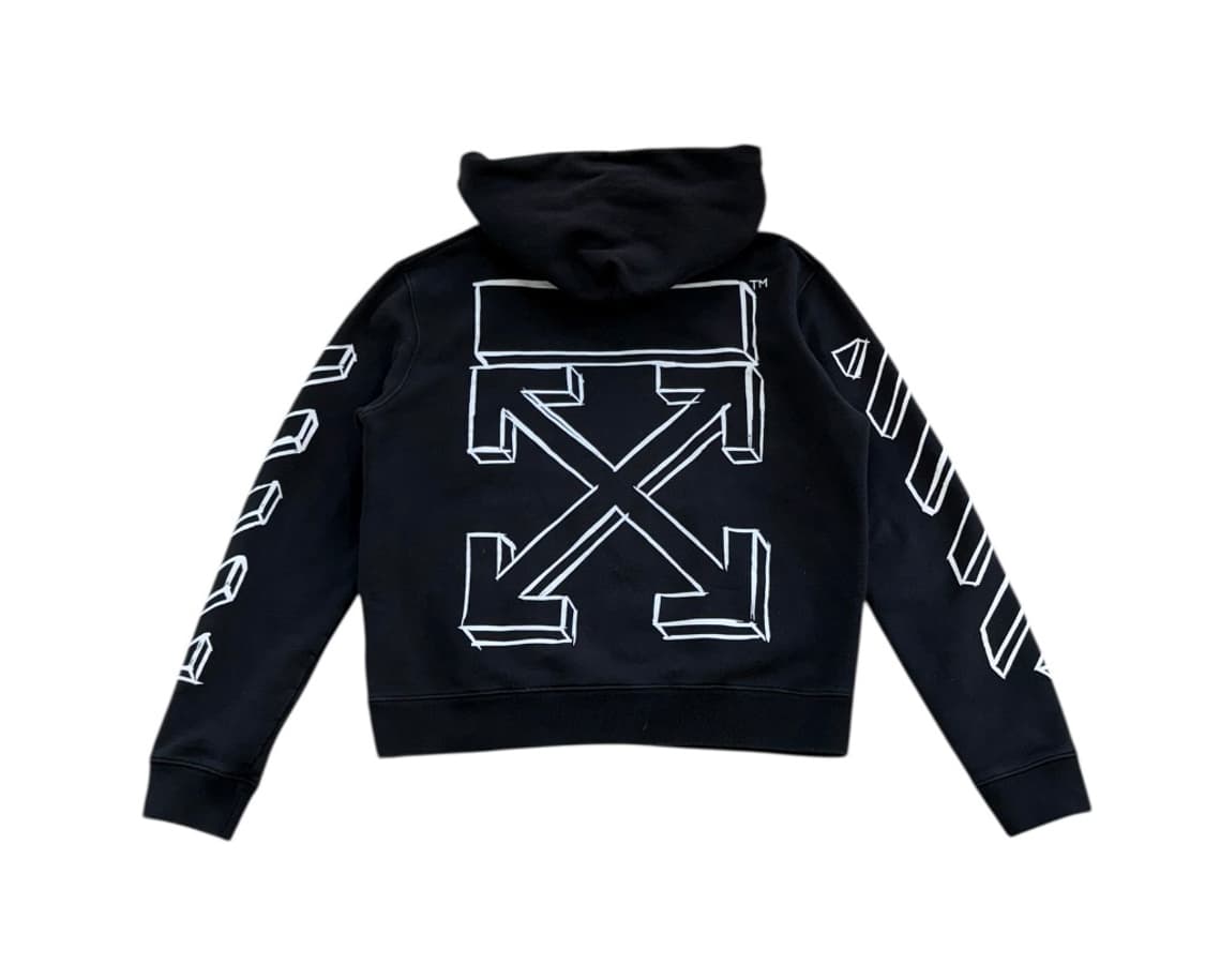 오프화이트 18FW 블랙 다이애그널 마커 애로우 후디 상품이미지1