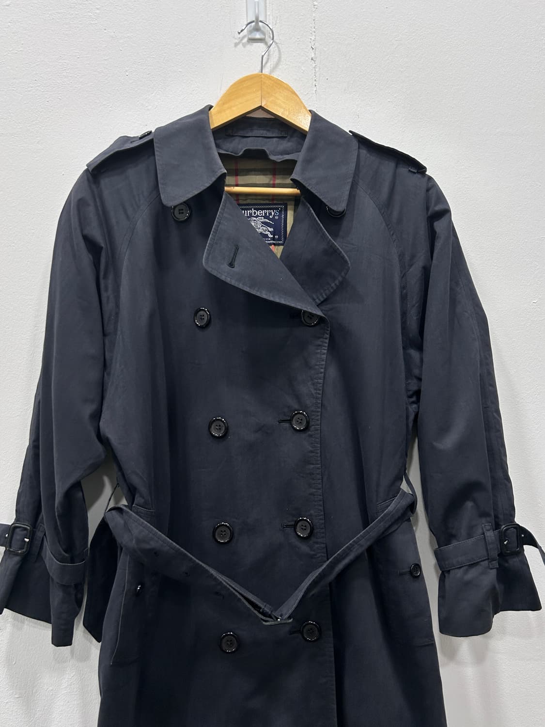 버버리 네이비 트렌치 코트 여성 M 상품이미지4