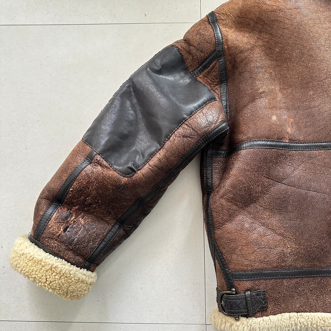 B-3 양털 무스탕 플라이트 자켓 (M)  상품이미지10