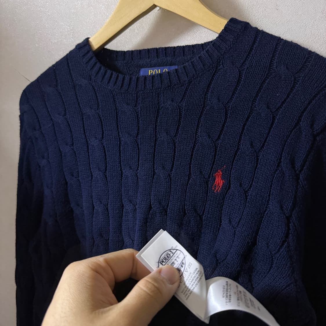 폴로 랄프로렌 꽈배기 코튼 니트 네이비 S (여성 66정도) 상품이미지8