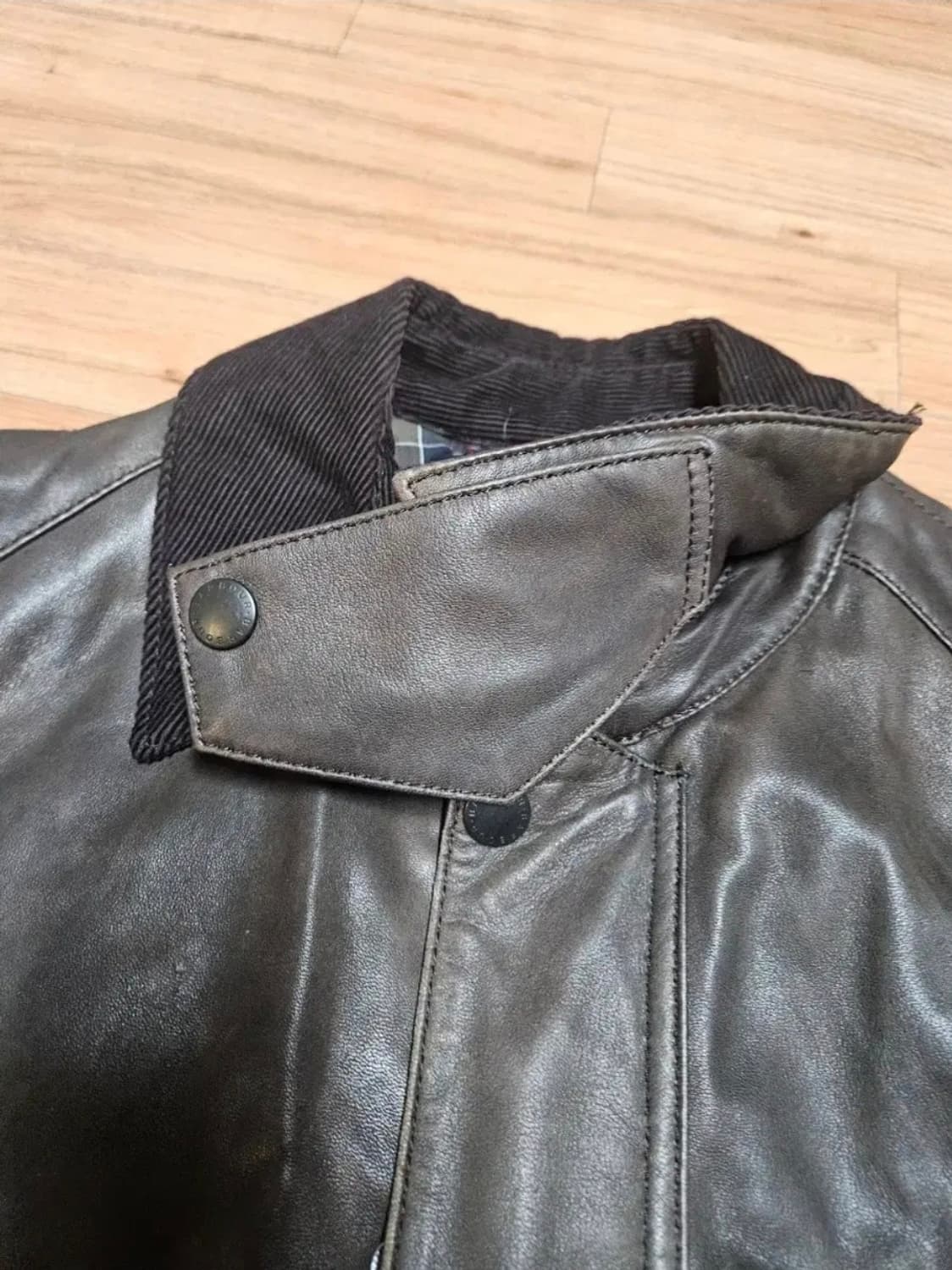 바버 비데일 레더 자켓 M, 100 상품이미지3