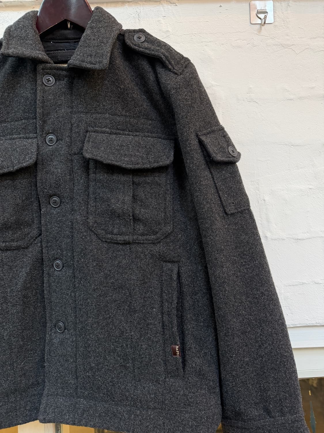 Abercrombie & Fitch 다크그레이 밀리터리 울 자켓 S 상품이미지2