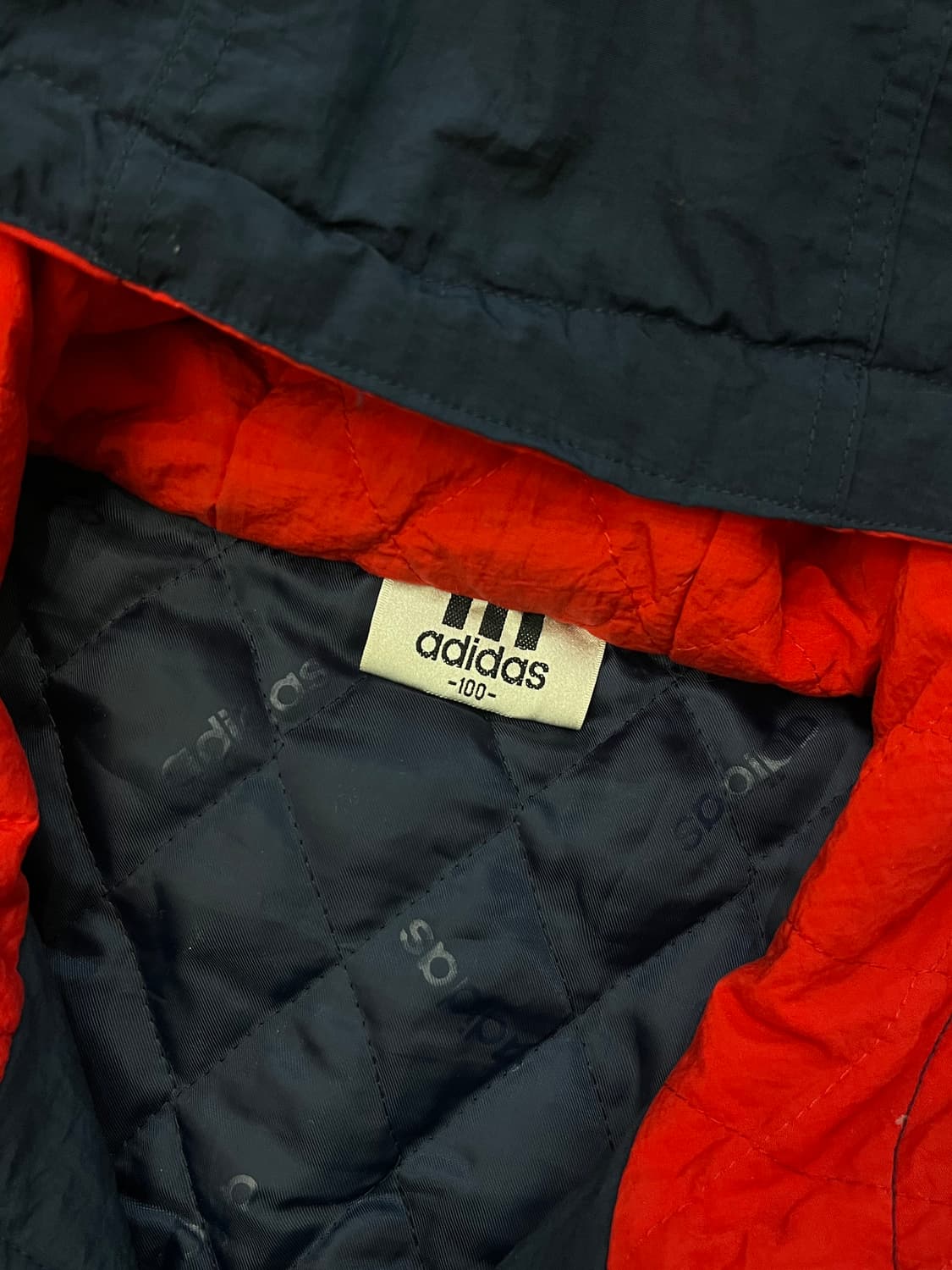 Adidas 올드 아디다스 사이드라인 레드/네이비 배색 후드 점퍼 상품이미지5