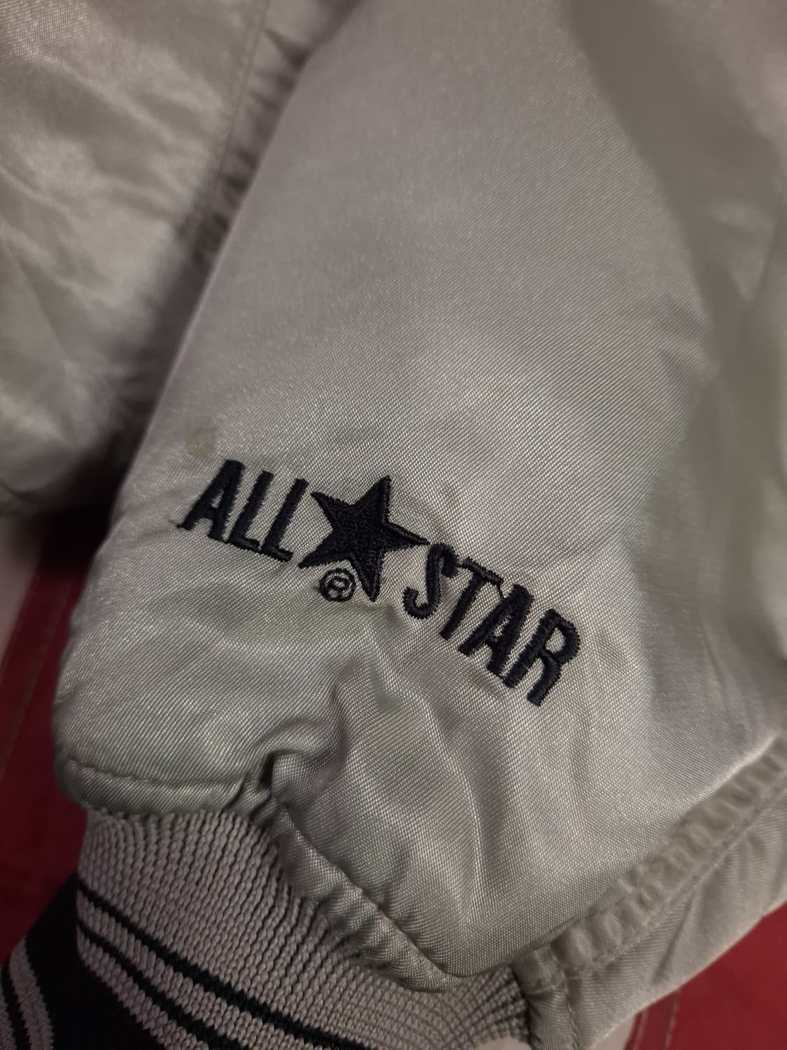 오리지날 80's 일본판 컨버스 빅로고 실버그래이 바시티자켓 상품이미지5