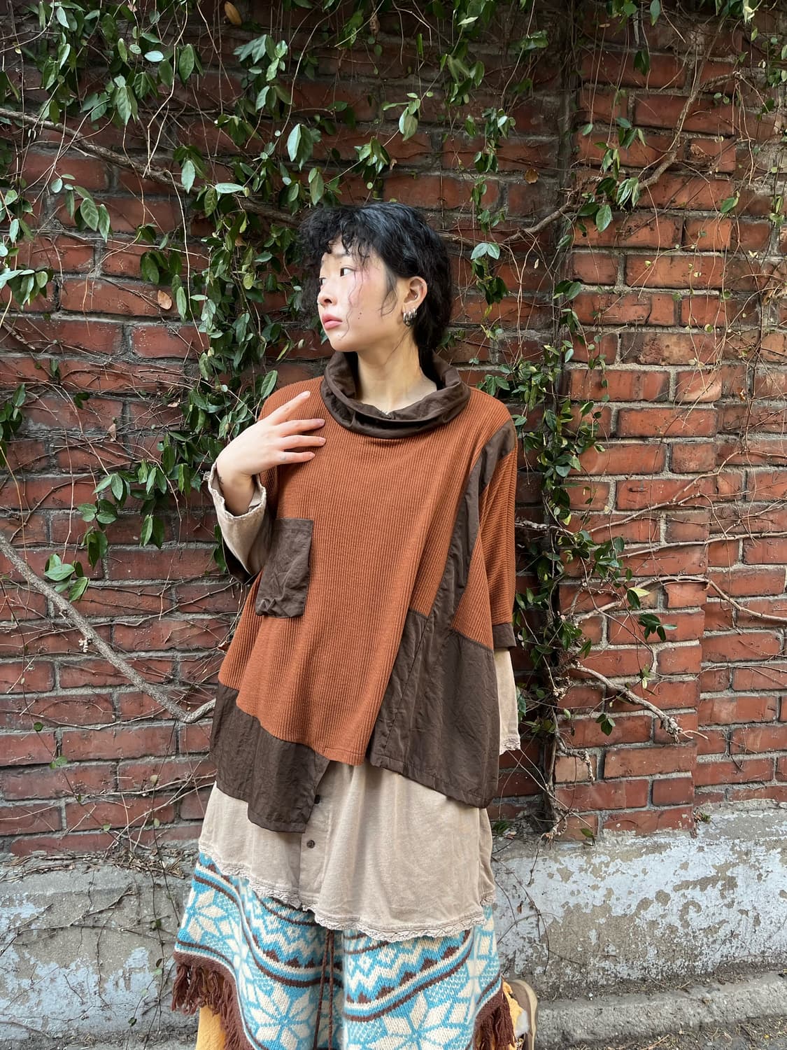 빈티지무드 패치 케이프 탑 상품이미지3