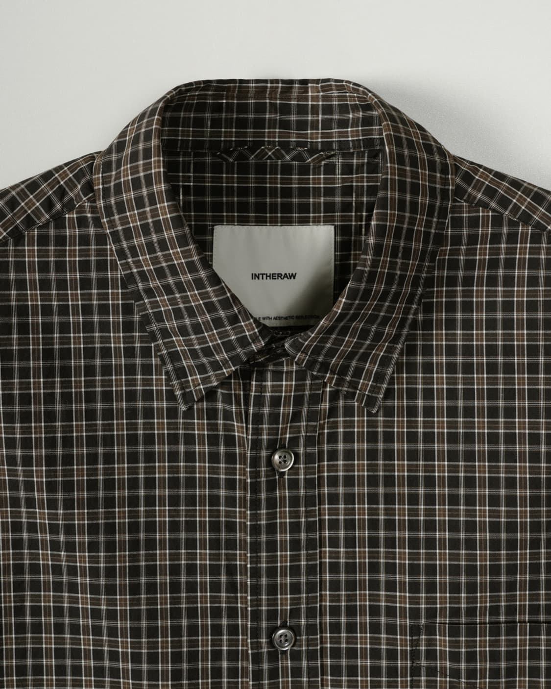 인더로우 모카 브라운 체크셔츠 3사이즈 상품이미지1