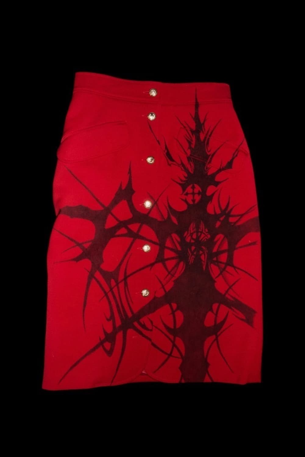 모스키노 레드 버튼 미디 스커트 상품이미지1