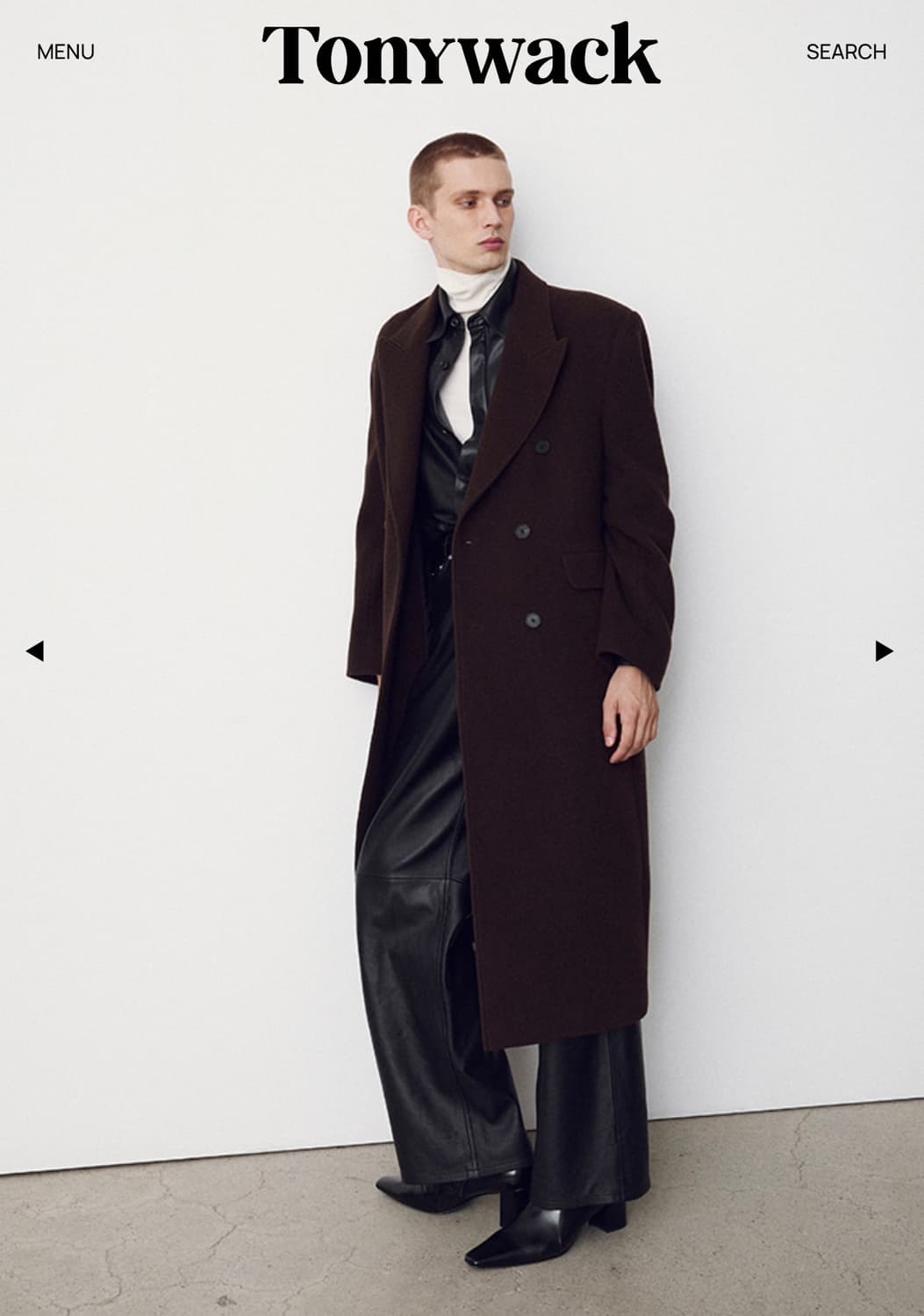 토니웩 텍스쳐드 울캐시미어 더블코트 다크브라운 사이즈 엑스라지 상품이미지5