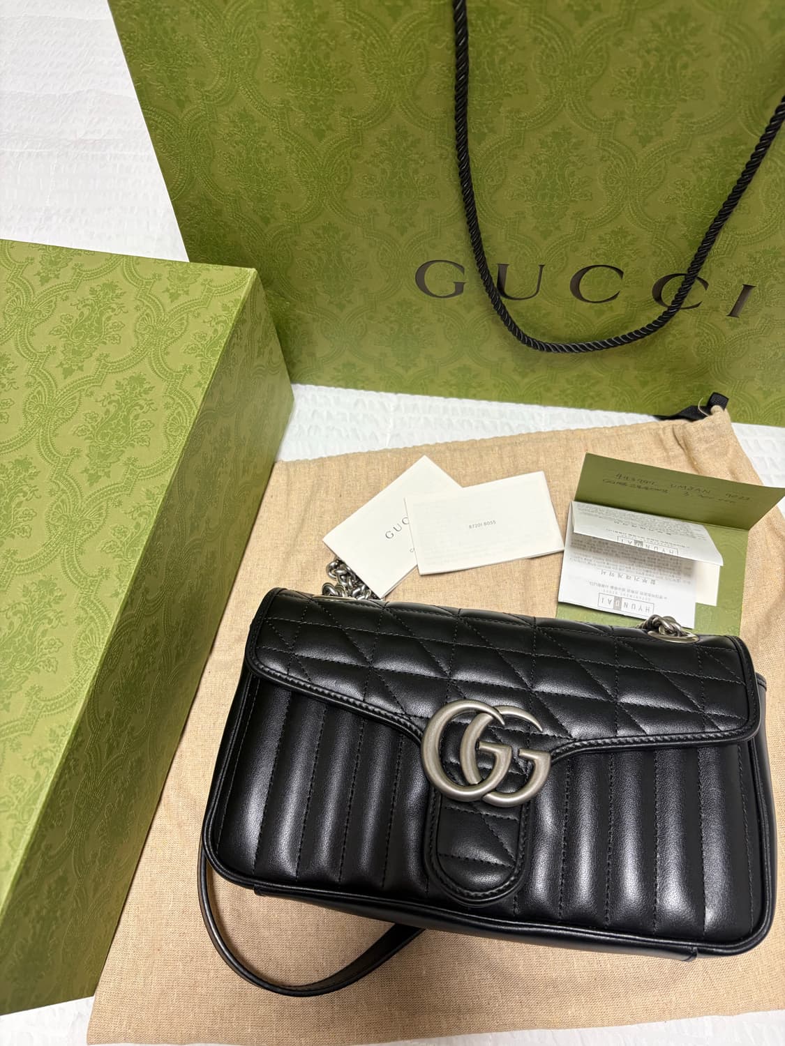구찌 GG 마몽 스몰 숄더백 은장 상품이미지1