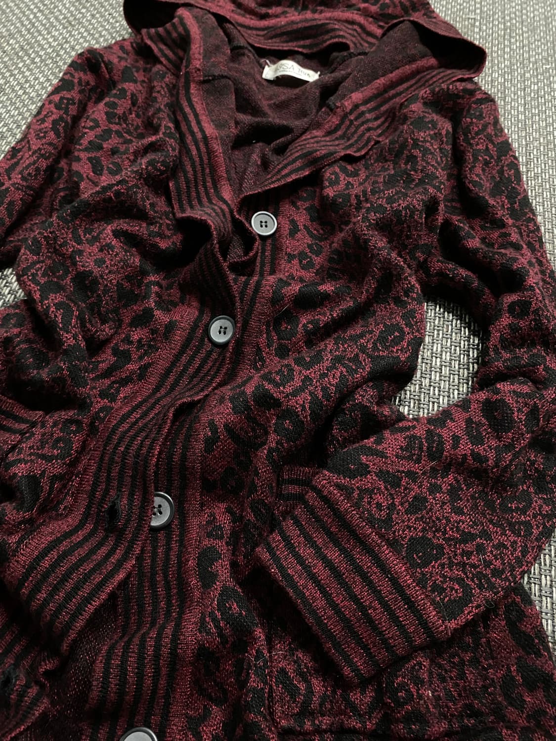 Burgundy Leopard Long Cardigan 상품이미지8