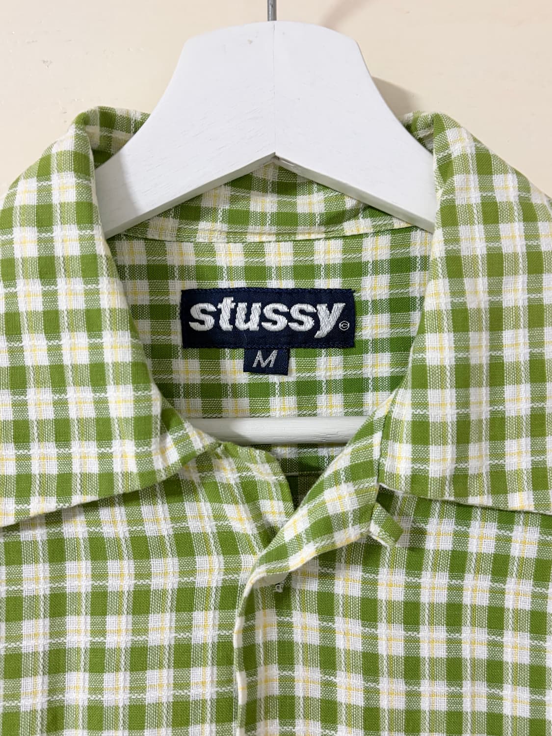 (M) 90s 빈티지 올드 스투시 체크 반팔 셔츠 상품이미지2