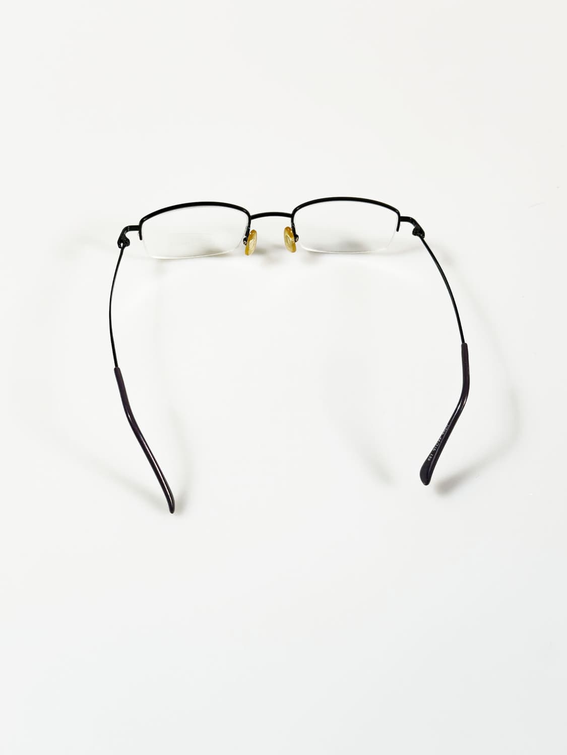 FEELING EYEWEAR 블랙 반무테 스퀘어 메탈 빈티지 안경 상품이미지5