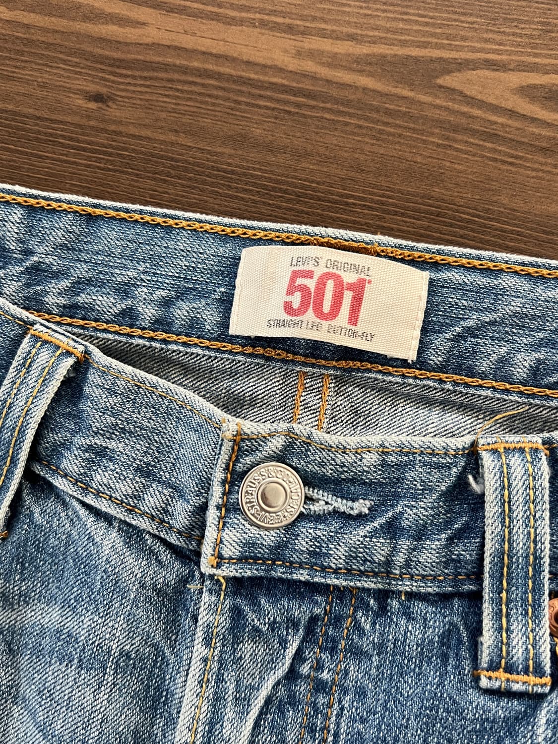 Levis 리바이스 501 버튼 플라이 연청 데님 팬츠 상품이미지6