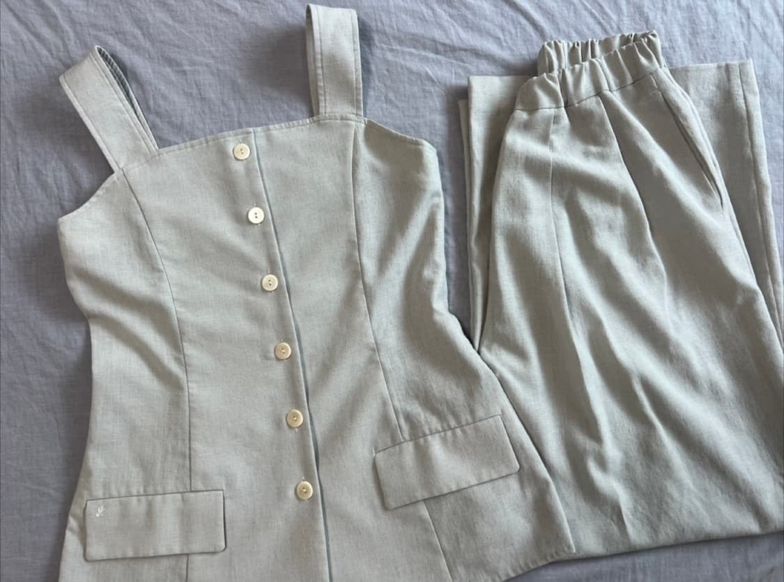 Ged 스퀘어넥 베스트 & 와이드팬츠 셋업 상품이미지6