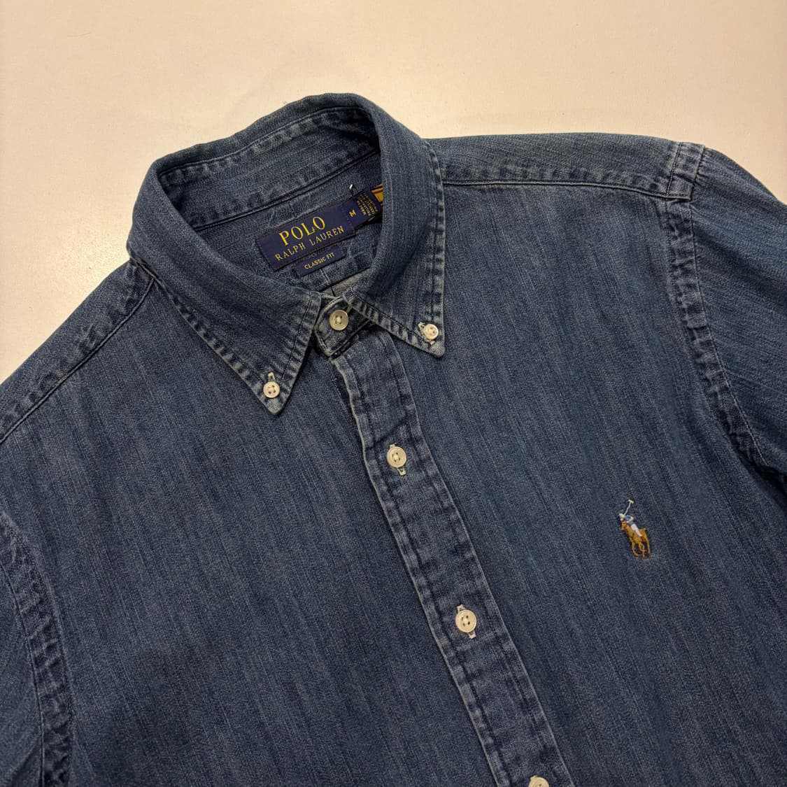 [M] 폴로 랄프로렌 클래식핏 신형 큐알 데님 셔츠 남방 D548 상품이미지3