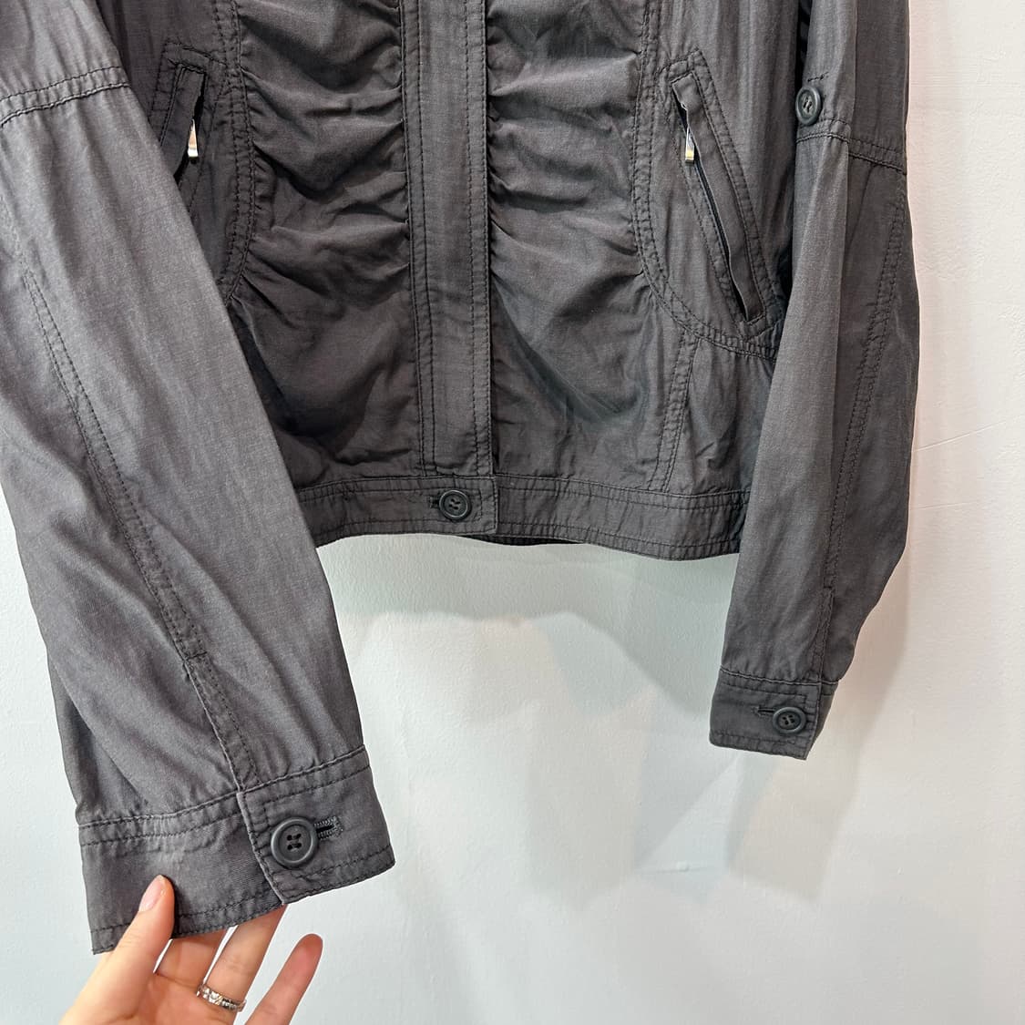 챠콜 셔링 자켓 상품이미지4