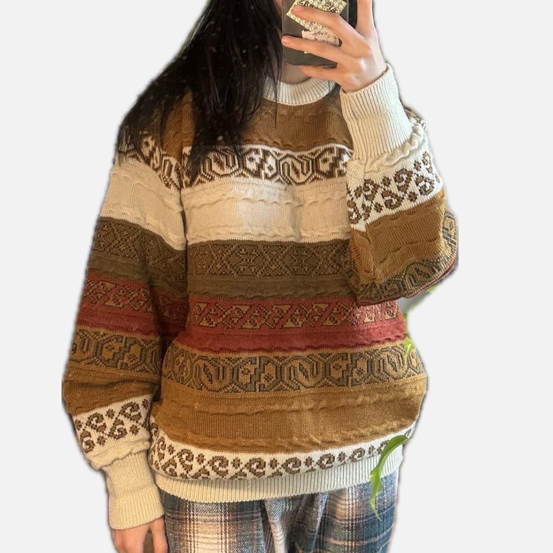 빈티지 노르딕 패턴 니트 상품이미지2