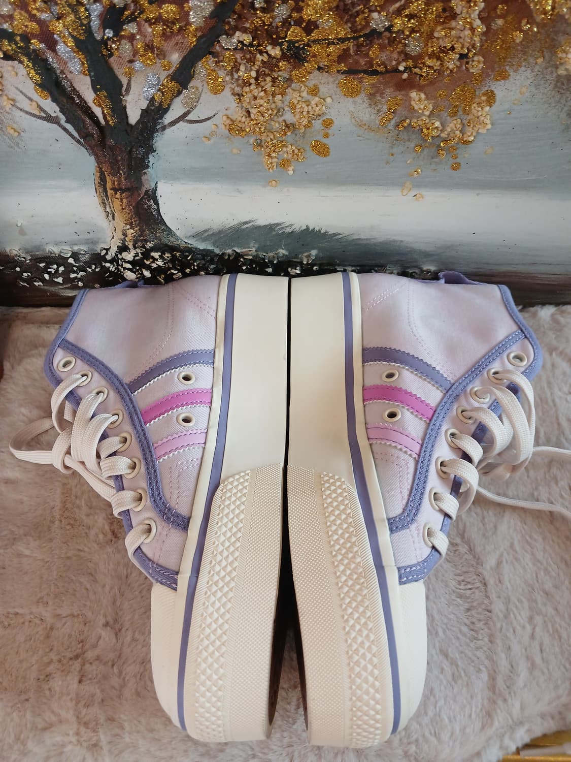 아디다스 정품 여성 하이탑 스니커즈 235 사이즈 (뒷면 높이 14) 상품이미지8