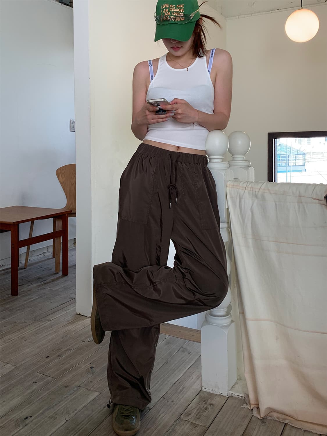 실키 나일론 스트링 팬츠 새상품 상품이미지3