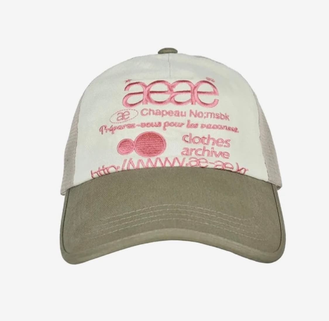 aeae web logo mesh cap 올리브/베이지 상품이미지1
