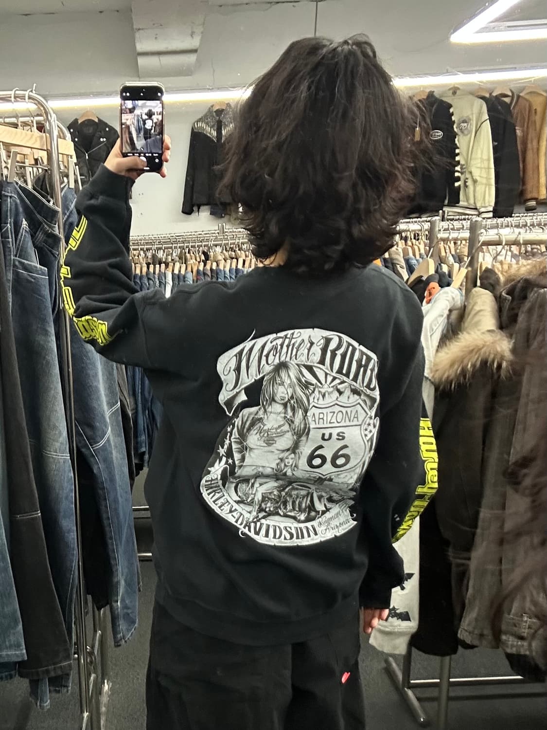 L)할리데이비슨 빈티지 백프린팅 기모 스웻셔츠 상품이미지2