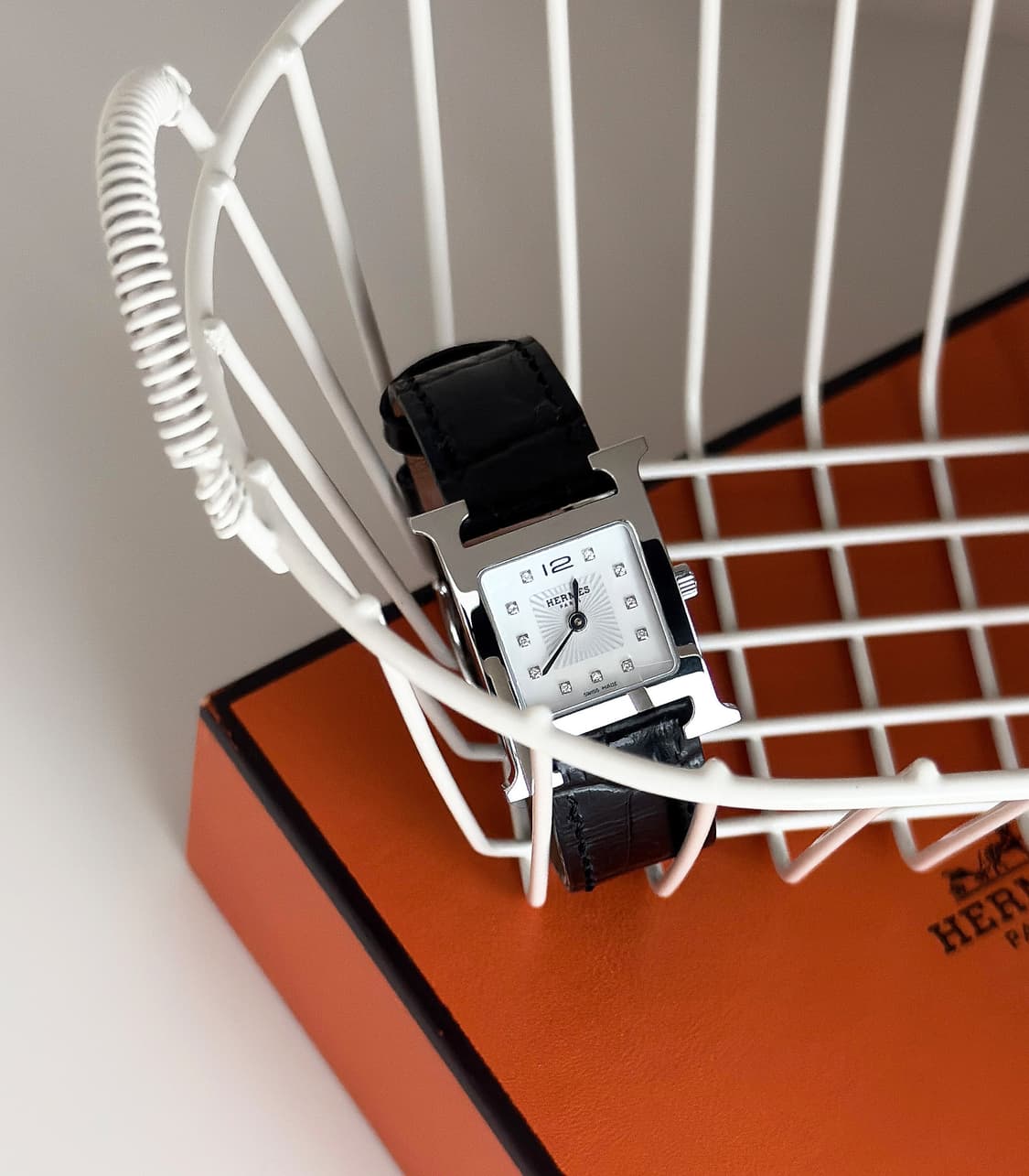 에르메스 H아워 다이아 화이트 쉘 시계 상품이미지1