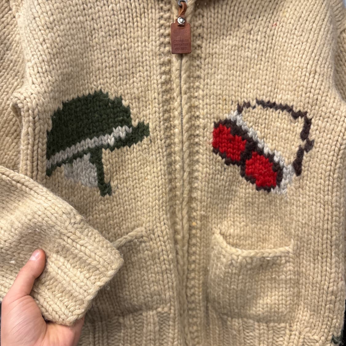 90s canadian sweater 바이크패턴 오리지널 코위찬 N101 상품이미지4