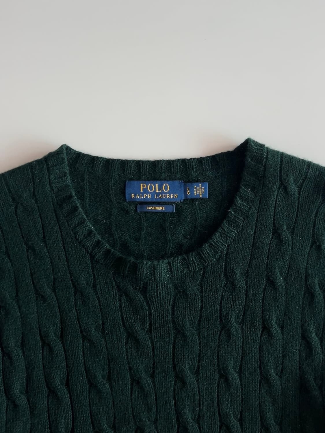 폴로 랄프로렌 캐시미어 케이블 니트 L 상품이미지4