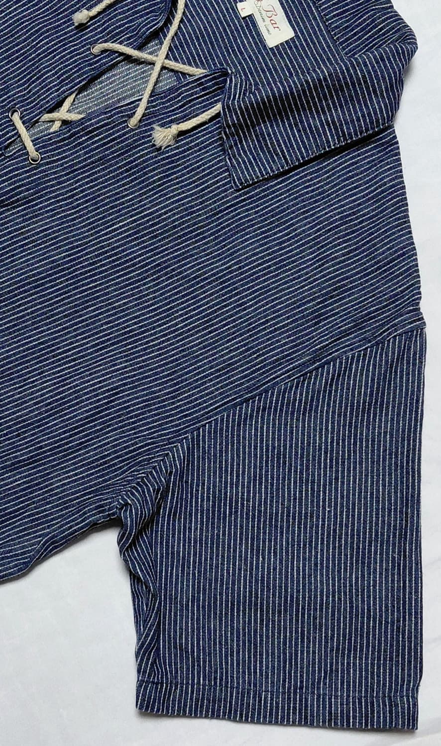 [L] Milk Bar Denim Lime 인디고 히코리 레이스업 셔츠 상품이미지3