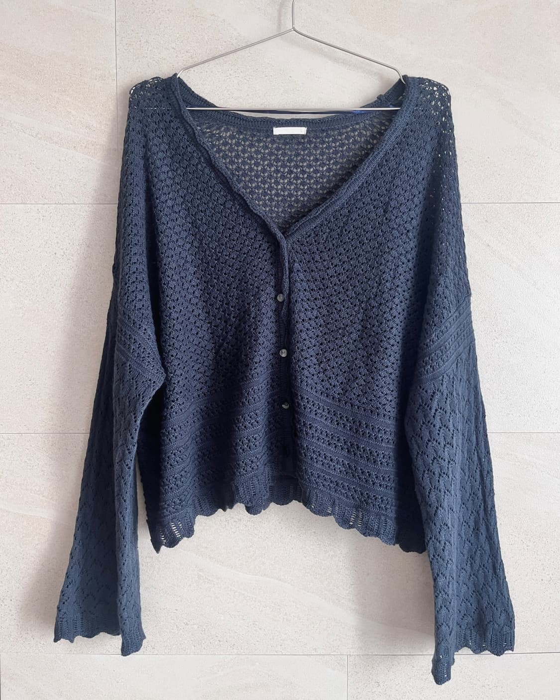 네이비 루즈핏 니트 가디건 상품이미지2