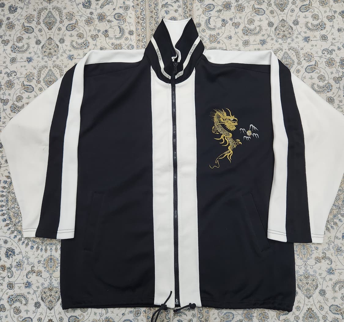 jpn 빈티지 용 자수 블랙/화이트 트랙 자켓 F 상품이미지1