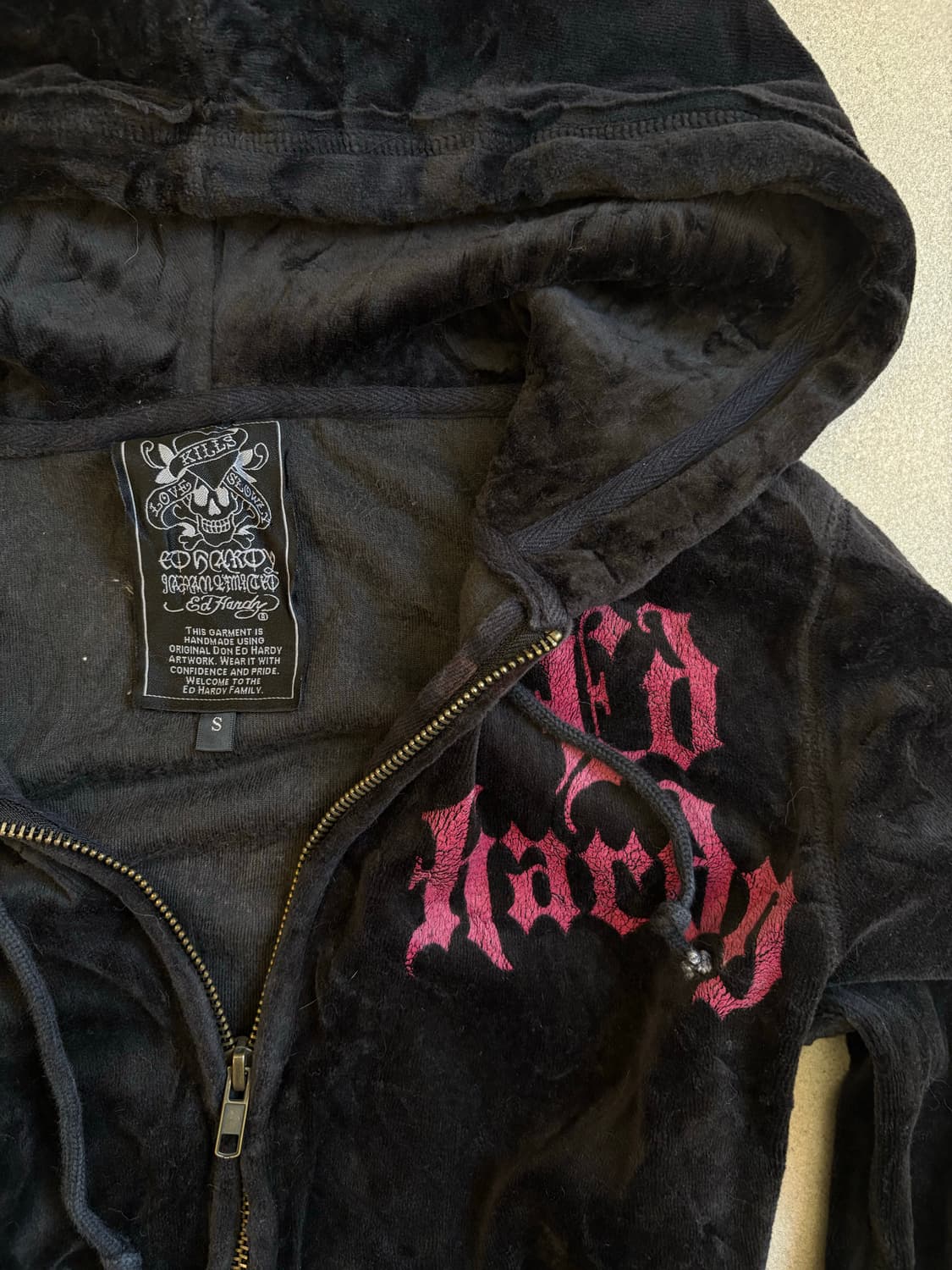 에드하디 벨벳 후드집업 상품이미지4