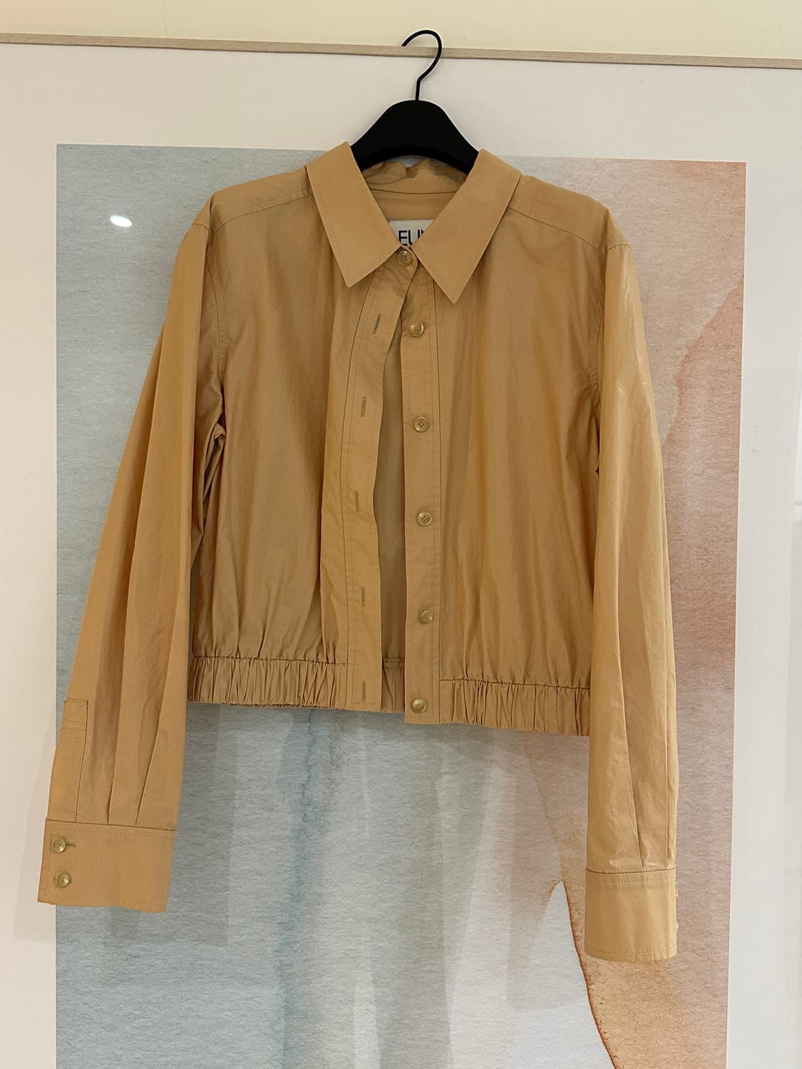 리유니 코티드 블루종 셔츠 베이지 상품이미지8