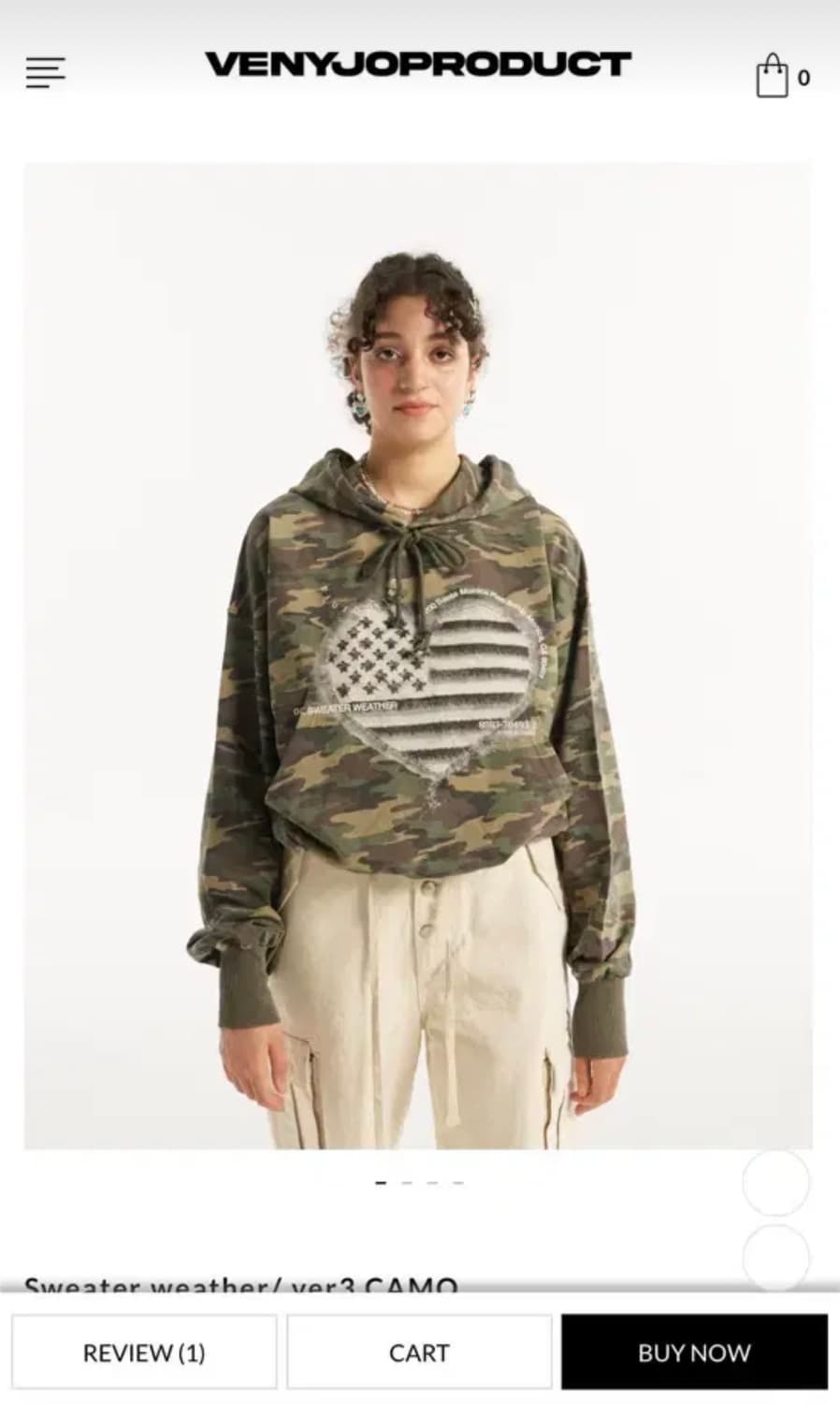 베니조프로덕트 카모 후드 2사이즈 상품이미지1