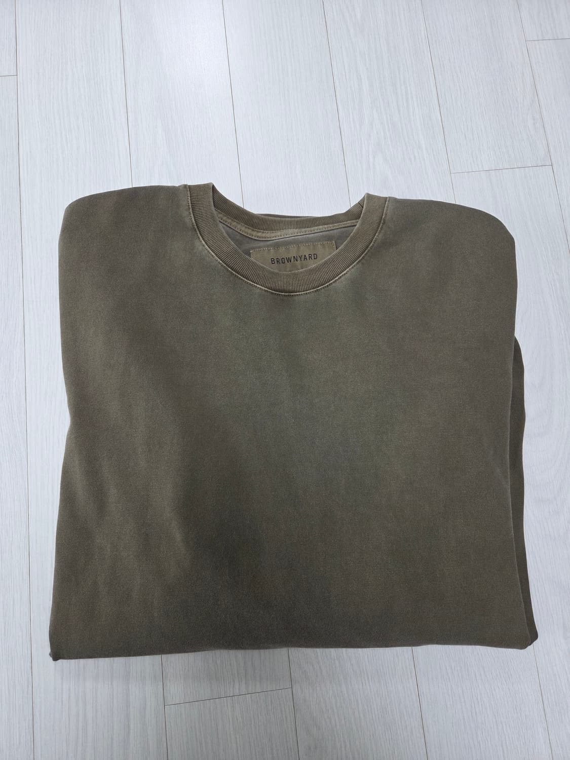 브라운야드 워시드 브라운 긴팔 티셔츠 상품이미지2