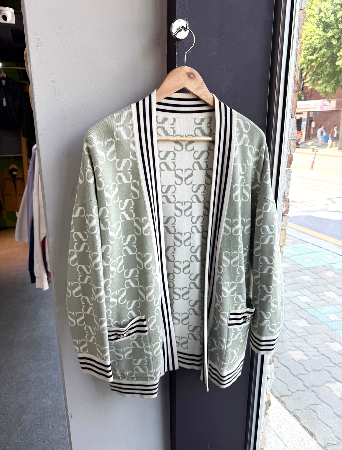 1/ 산드로 리버시블 로고 울 가디건 자켓 상품이미지3