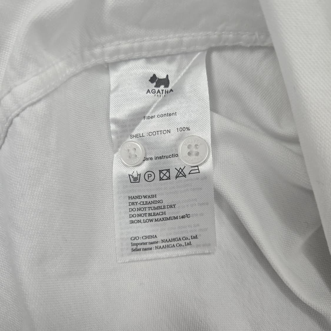 0180.아가타 화이트 스코티  자수 포인트 셔츠L 상품이미지10